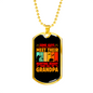 Grandpa Is Hunting Buddy Necklace Stainless Steel or 18k Gold Dog Tag 24" Chain-Express Your Love Gifts