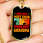 Grandpa Is Hunting Buddy Necklace Stainless Steel or 18k Gold Dog Tag 24" Chain-Express Your Love Gifts