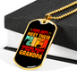 Grandpa Is Hunting Buddy Necklace Stainless Steel or 18k Gold Dog Tag 24" Chain-Express Your Love Gifts