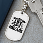 Grasp Life By The Handlebars Biker Keychain Stainless Steel or 18k Gold Dog Tag Keyring-Express Your Love Gifts