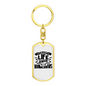 Grasp Life By The Handlebars Biker Keychain Stainless Steel or 18k Gold Dog Tag Keyring-Express Your Love Gifts