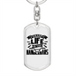 Grasp Life By The Handlebars Biker Keychain Stainless Steel or 18k Gold Dog Tag Keyring-Express Your Love Gifts
