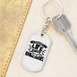 Grasp Life By The Handlebars Biker Keychain Stainless Steel or 18k Gold Dog Tag Keyring-Express Your Love Gifts