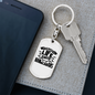 Grasp Life By The Handlebars Biker Keychain Stainless Steel or 18k Gold Dog Tag Keyring-Express Your Love Gifts