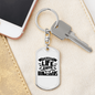 Grasp Life By The Handlebars Biker Keychain Stainless Steel or 18k Gold Dog Tag Keyring-Express Your Love Gifts