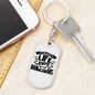 Grasp Life By The Handlebars Biker Keychain Stainless Steel or 18k Gold Dog Tag Keyring-Express Your Love Gifts