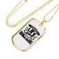 Grasp Life By The Handlebars Biker Necklace Stainless Steel or 18k Gold Dog Tag 24"-Express Your Love Gifts