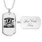 Grasp Life By The Handlebars Biker Necklace Stainless Steel or 18k Gold Dog Tag 24"-Express Your Love Gifts