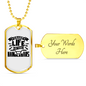 Grasp Life By The Handlebars Biker Necklace Stainless Steel or 18k Gold Dog Tag 24"-Express Your Love Gifts