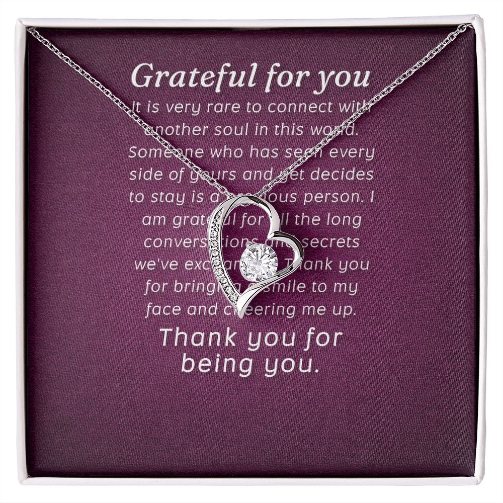 Grateful For You Forever Necklace w Message Card-Express Your Love Gifts