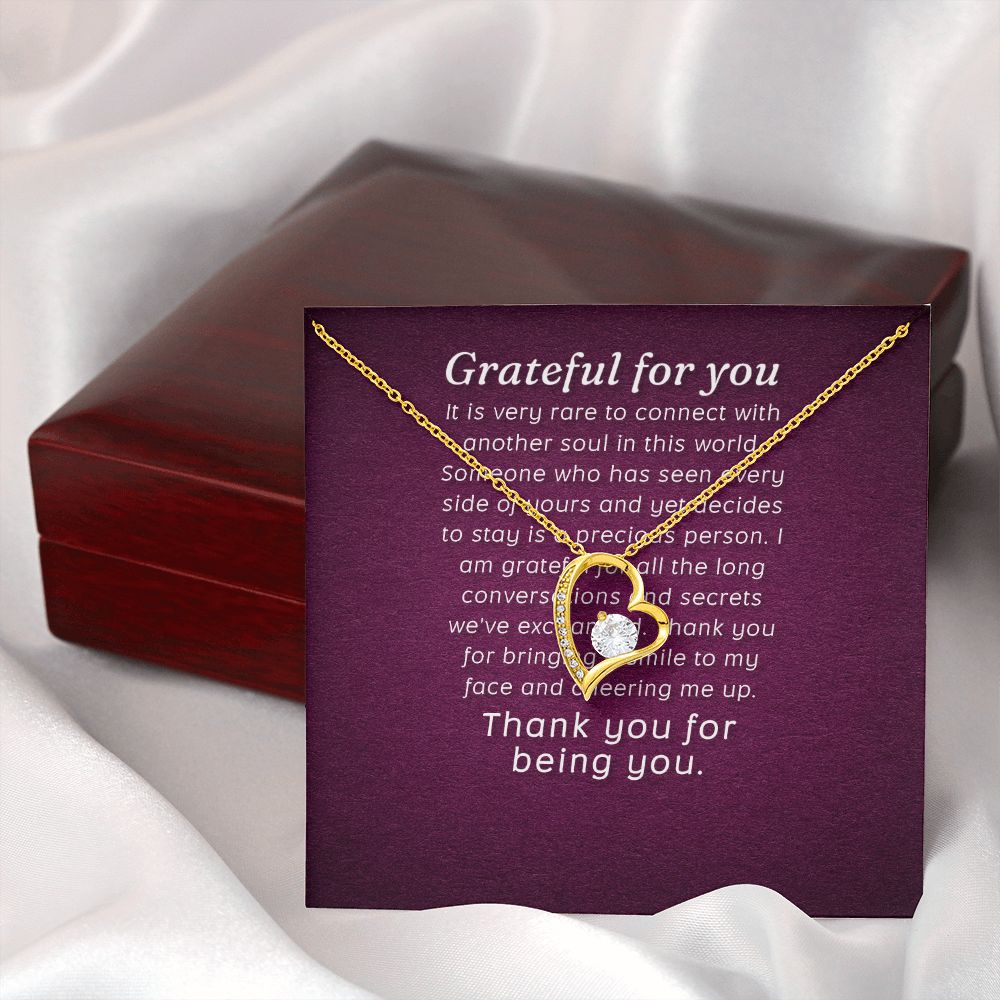 Grateful For You Forever Necklace w Message Card-Express Your Love Gifts
