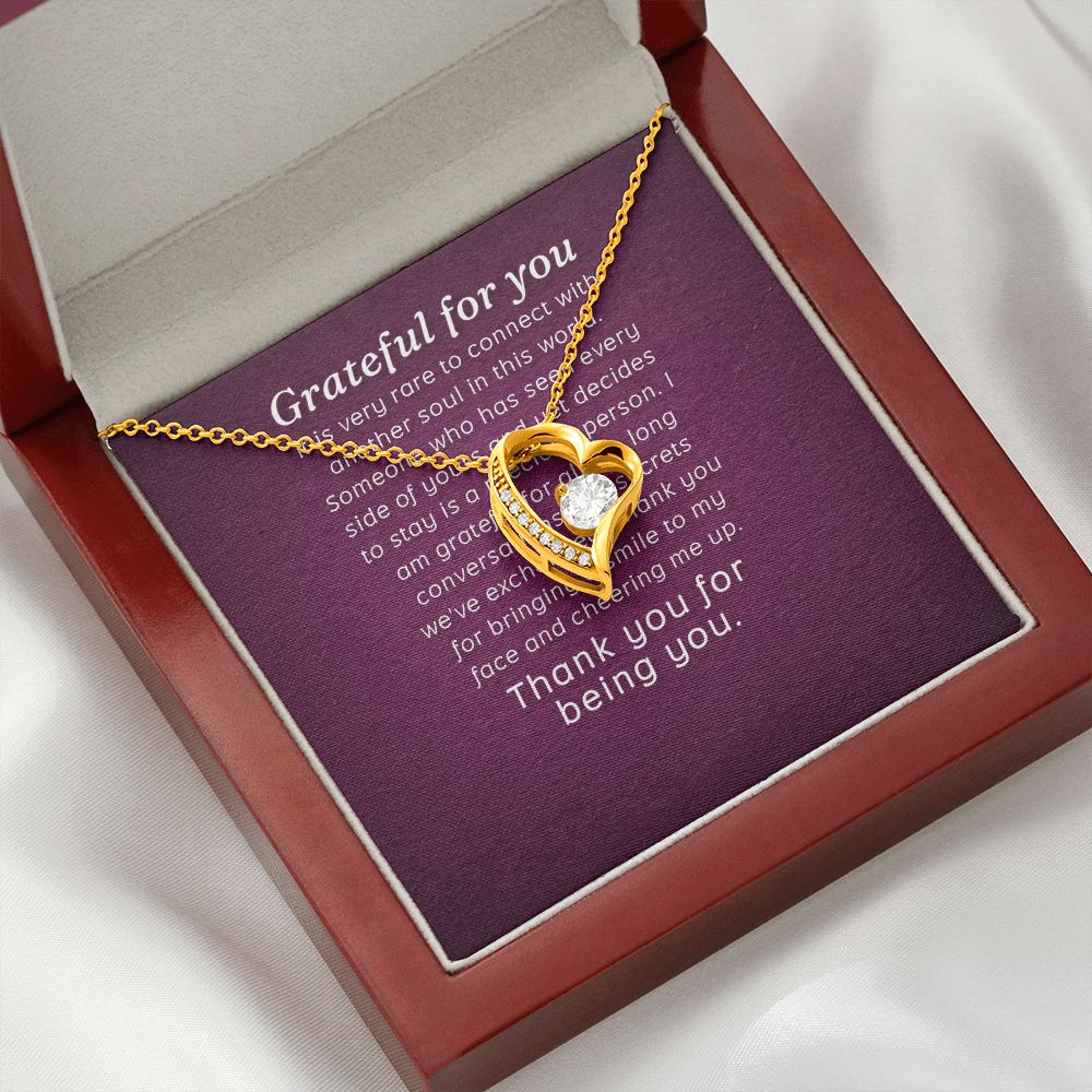 Grateful For You Forever Necklace w Message Card-Express Your Love Gifts