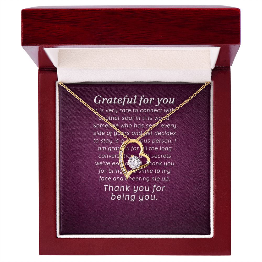 Grateful For You Forever Necklace w Message Card-Express Your Love Gifts