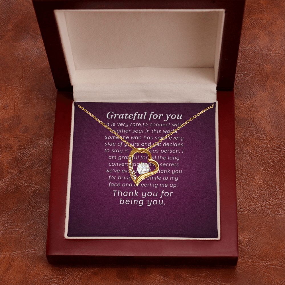 Grateful For You Forever Necklace w Message Card-Express Your Love Gifts