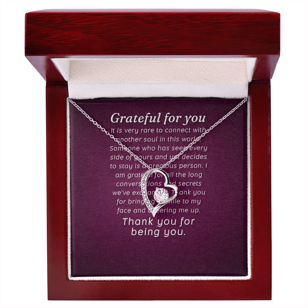 Grateful For You Forever Necklace w Message Card-Express Your Love Gifts