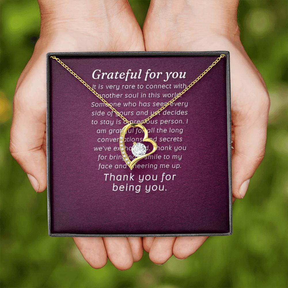 Grateful For You Forever Necklace w Message Card-Express Your Love Gifts