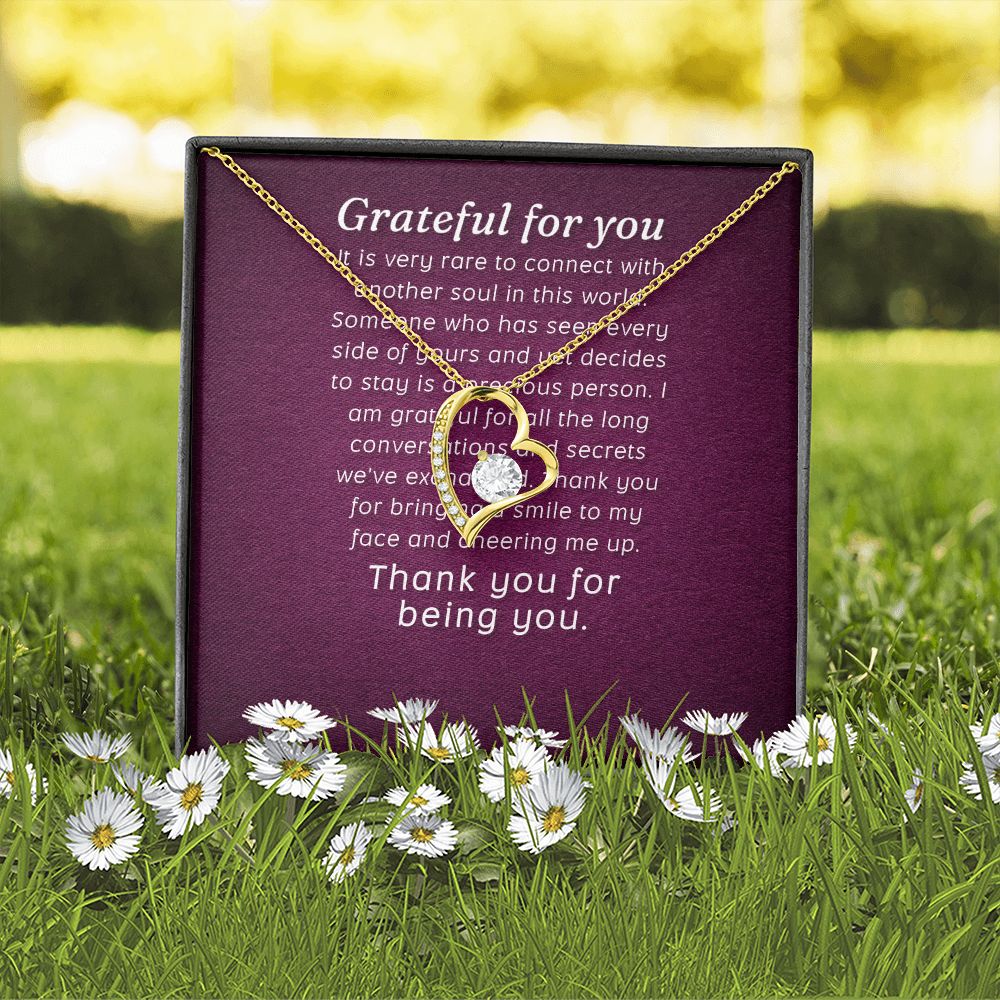 Grateful For You Forever Necklace w Message Card-Express Your Love Gifts