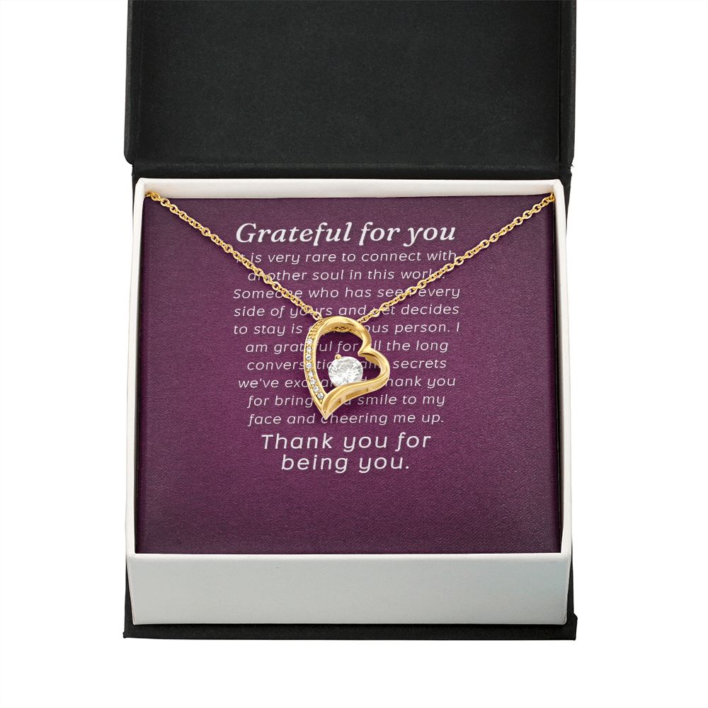 Grateful For You Forever Necklace w Message Card-Express Your Love Gifts