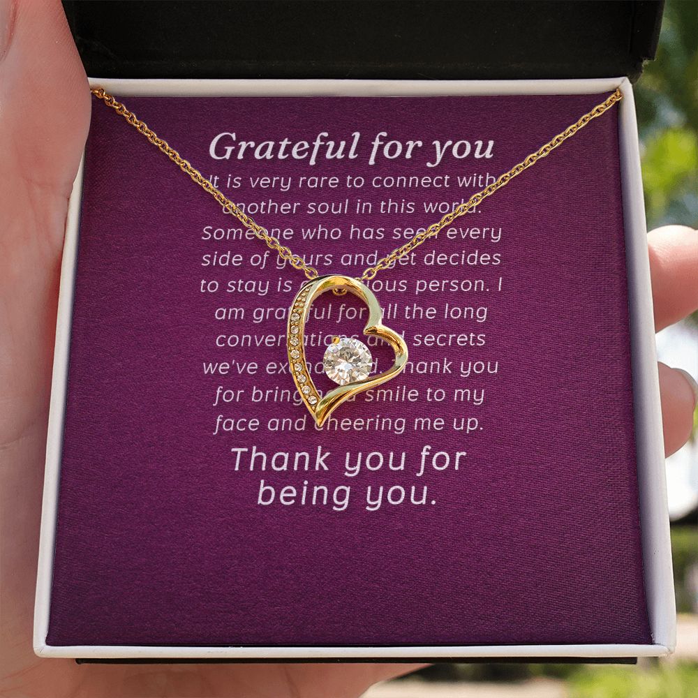 Grateful For You Forever Necklace w Message Card-Express Your Love Gifts