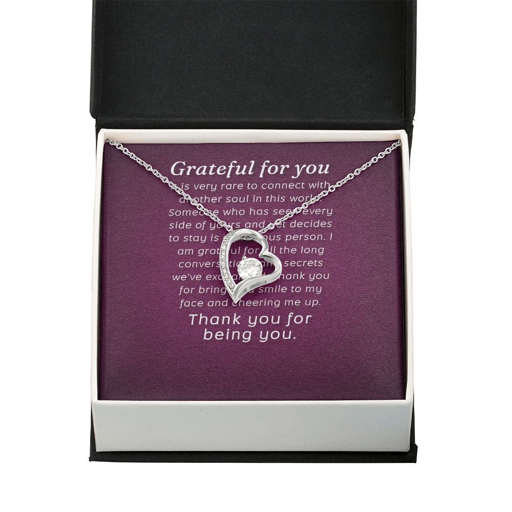 Grateful For You Forever Necklace w Message Card-Express Your Love Gifts