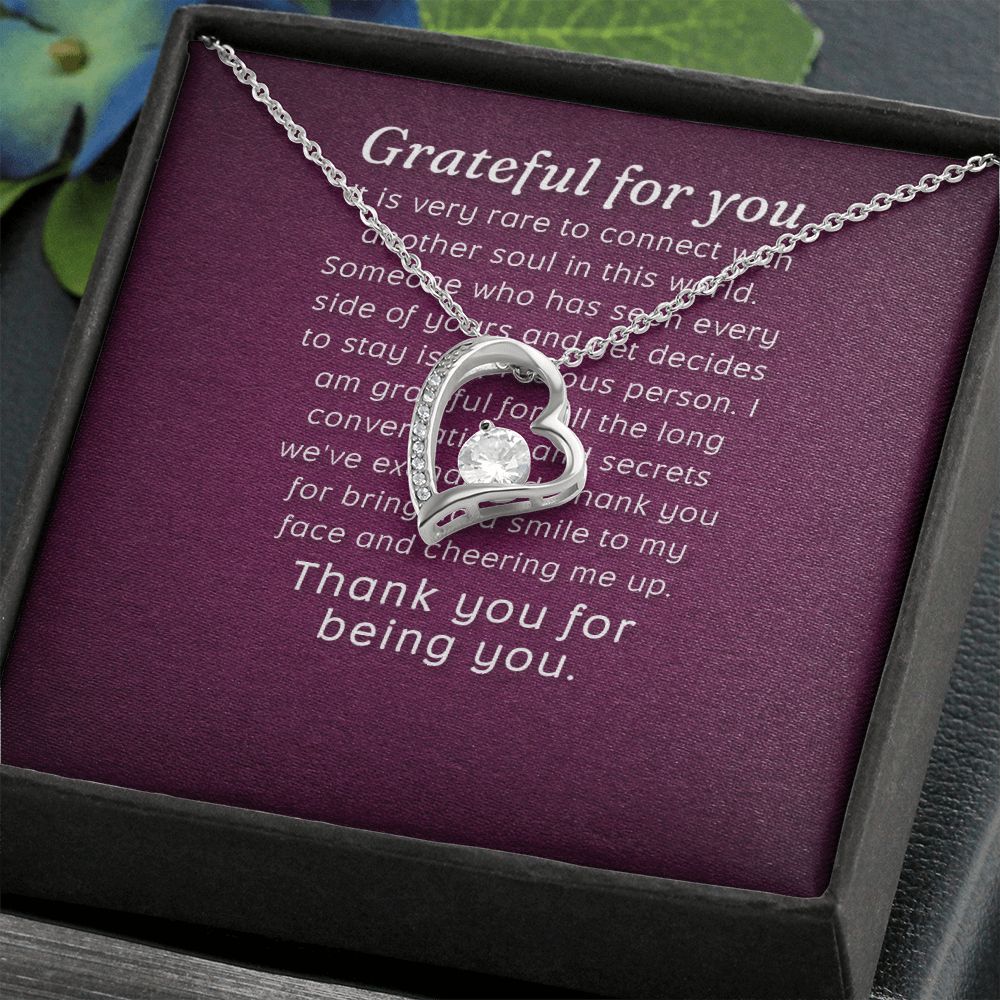 Grateful For You Forever Necklace w Message Card-Express Your Love Gifts
