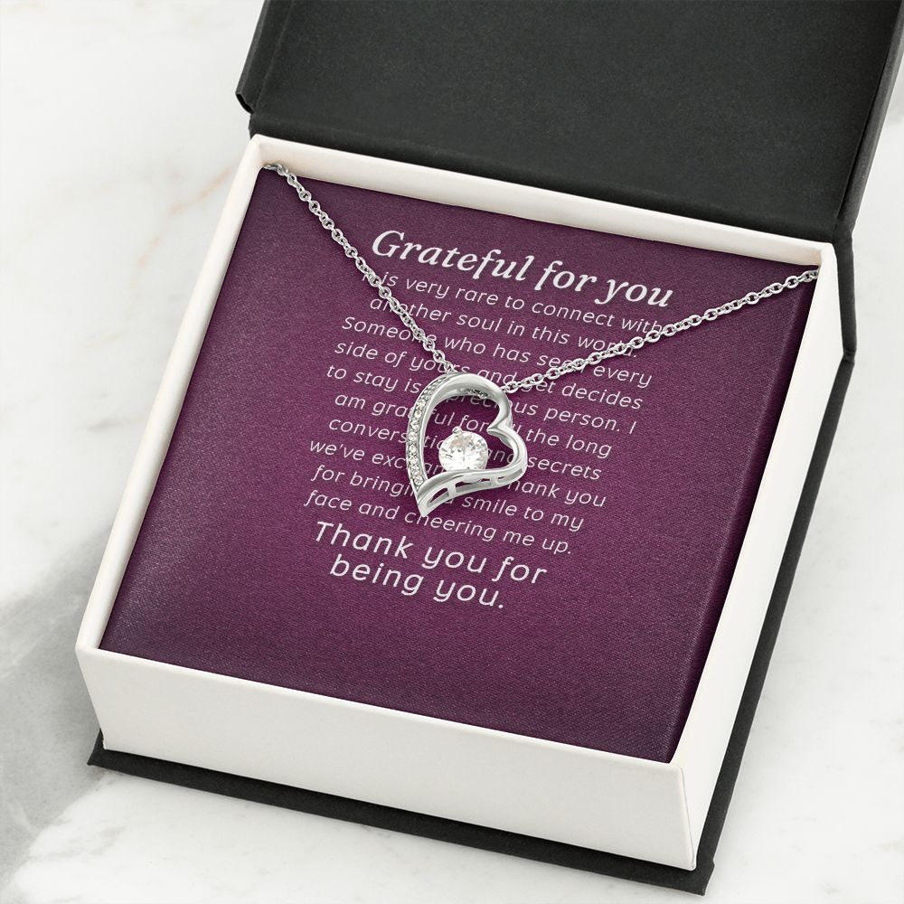 Grateful For You Forever Necklace w Message Card-Express Your Love Gifts
