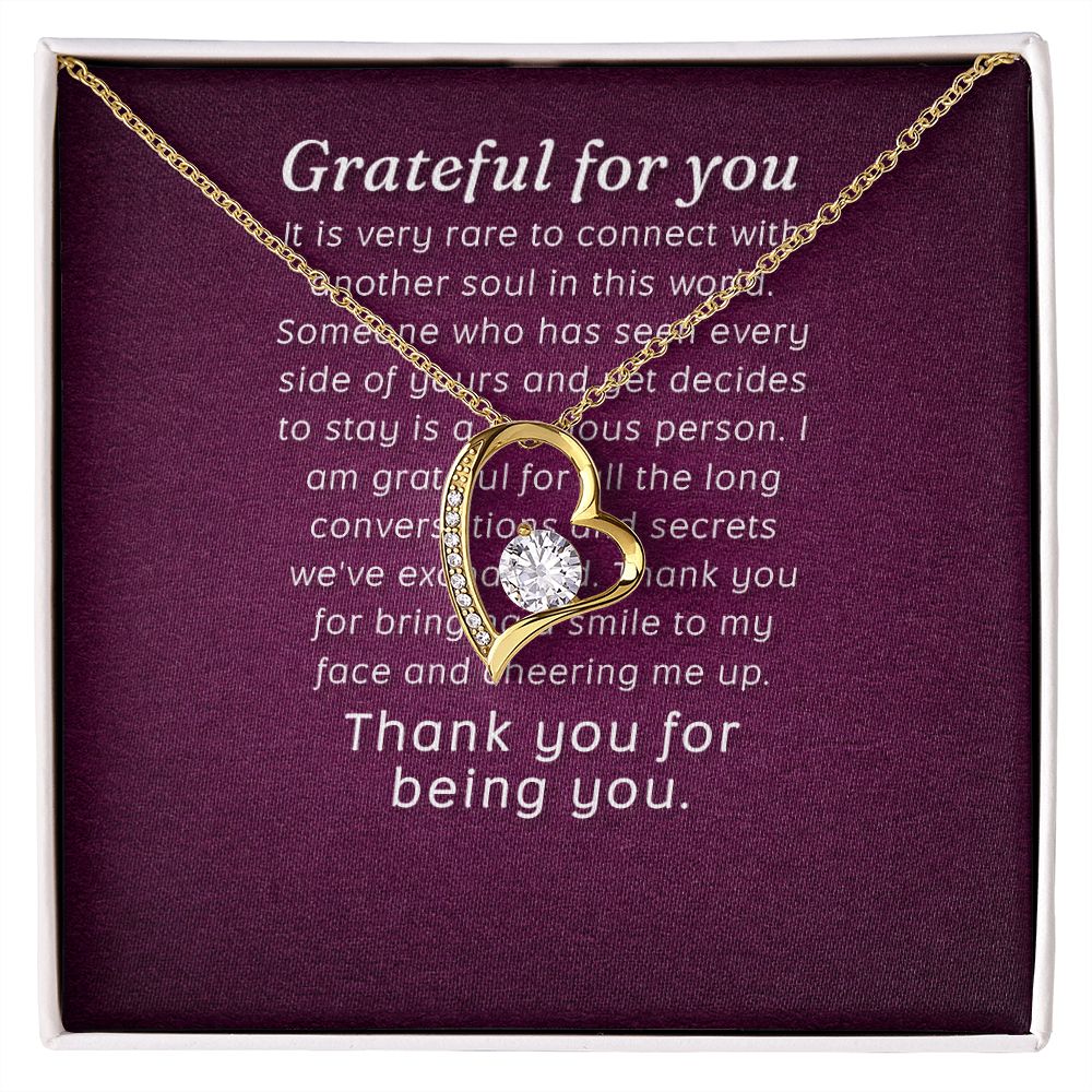 Grateful For You Forever Necklace w Message Card-Express Your Love Gifts