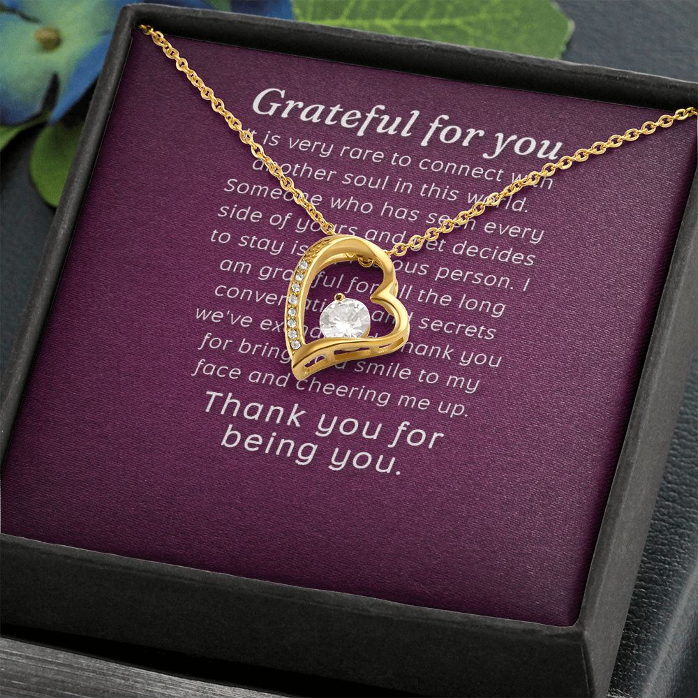 Grateful For You Forever Necklace w Message Card-Express Your Love Gifts