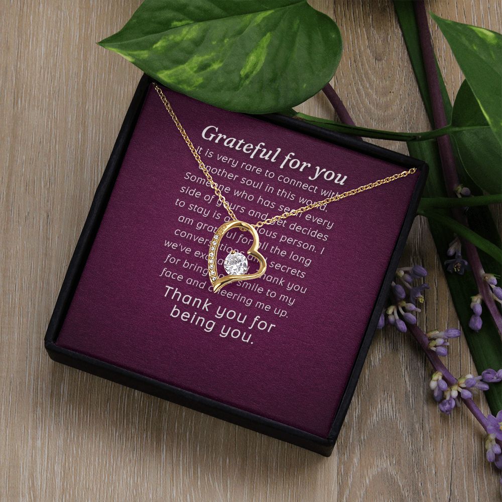 Grateful For You Forever Necklace w Message Card-Express Your Love Gifts