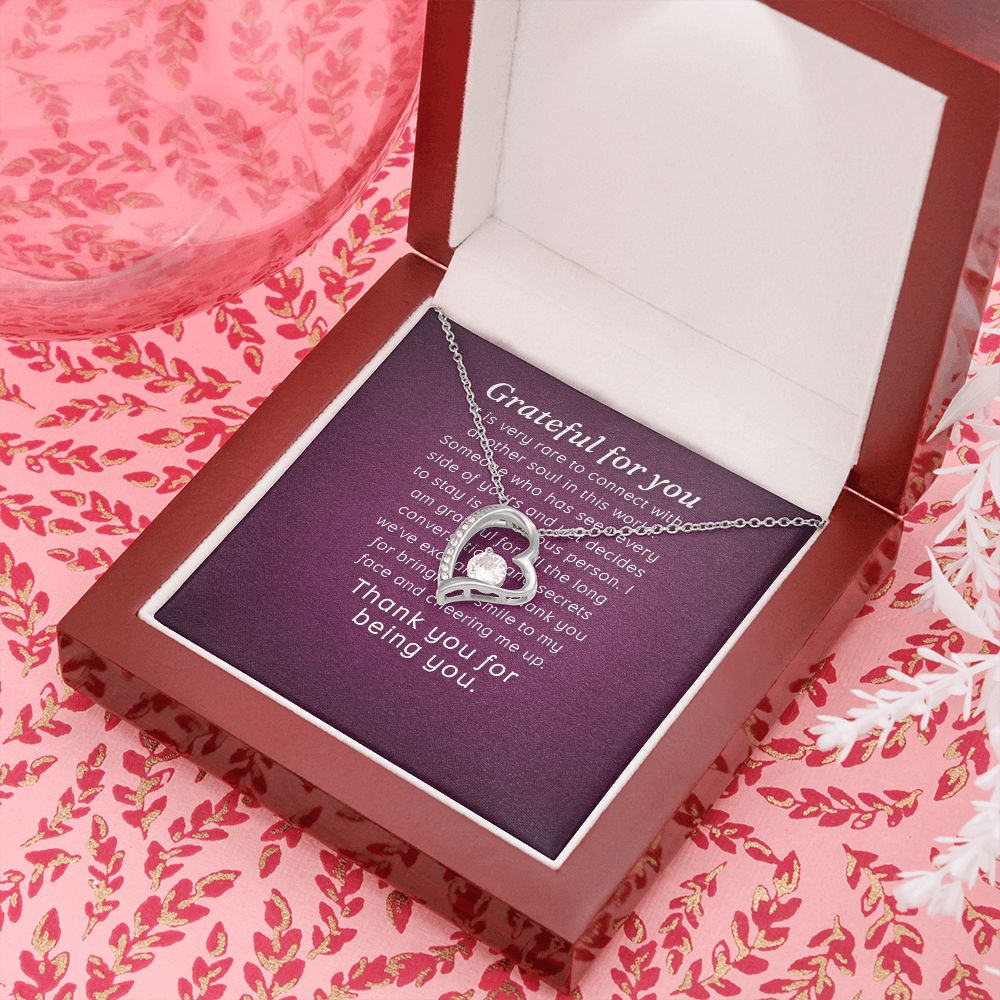 Grateful For You Forever Necklace w Message Card-Express Your Love Gifts