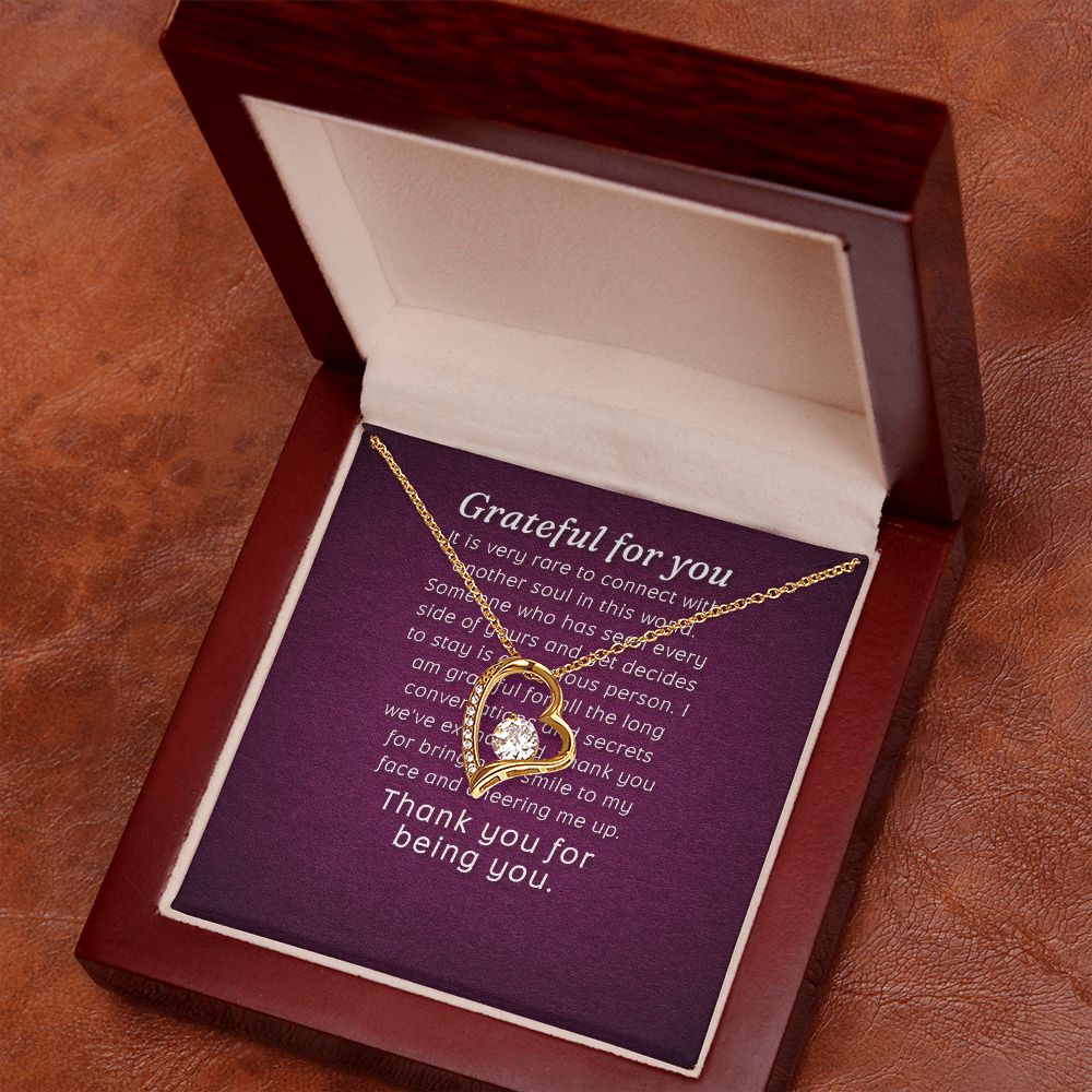 Grateful For You Forever Necklace w Message Card-Express Your Love Gifts