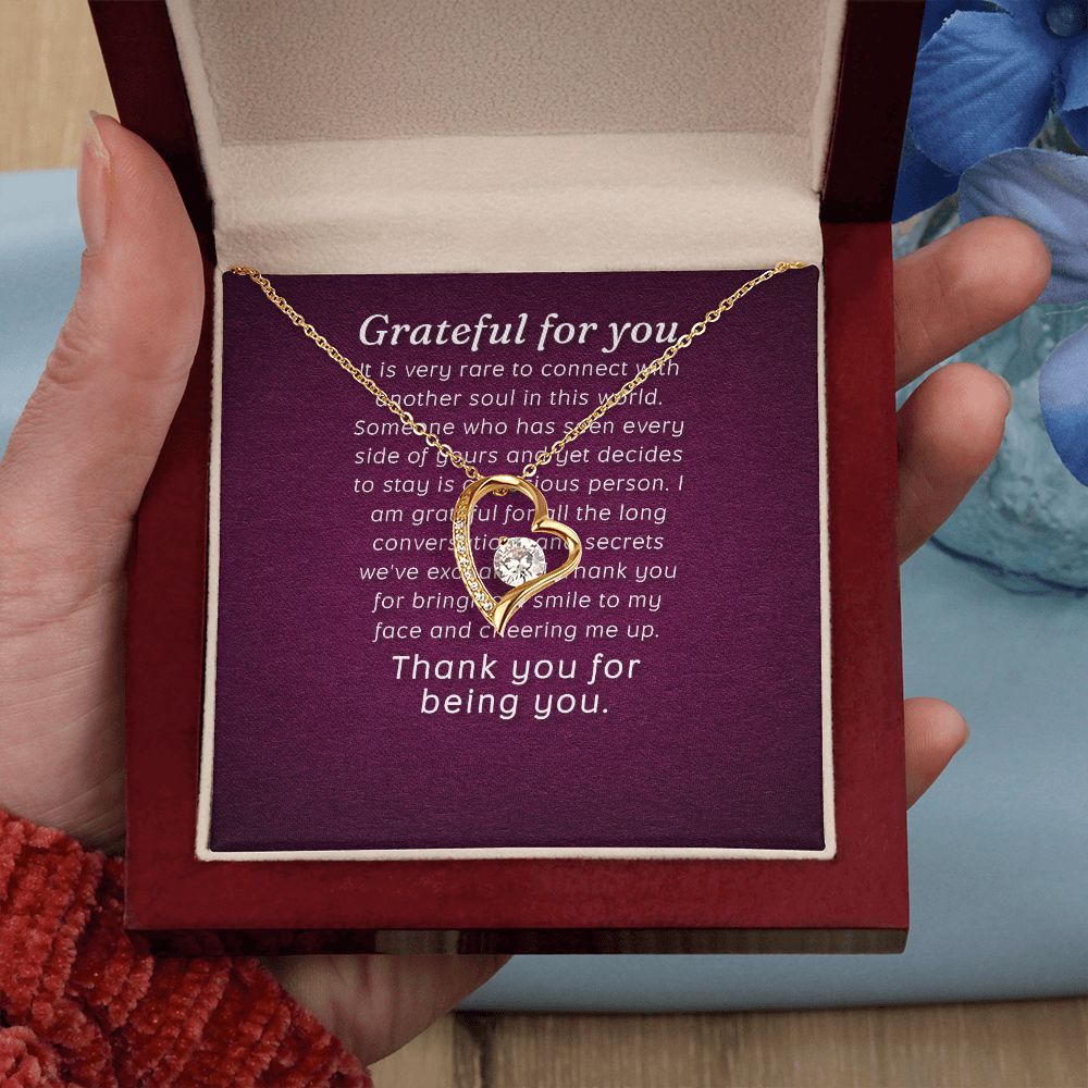 Grateful For You Forever Necklace w Message Card-Express Your Love Gifts