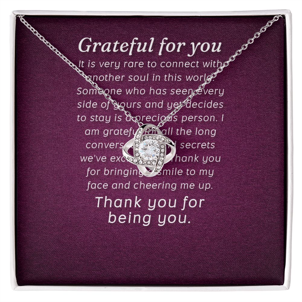 Grateful For You Infinity Knot Necklace Message Card-Express Your Love Gifts