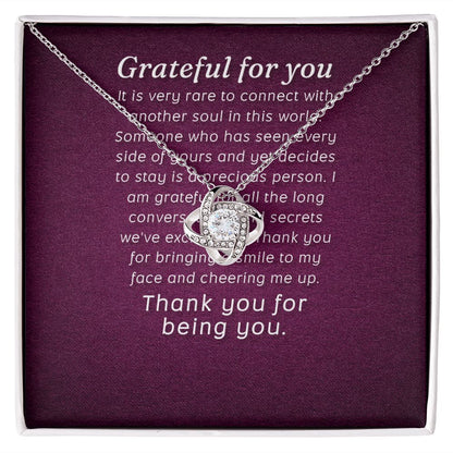 Grateful For You Infinity Knot Necklace Message Card-Express Your Love Gifts