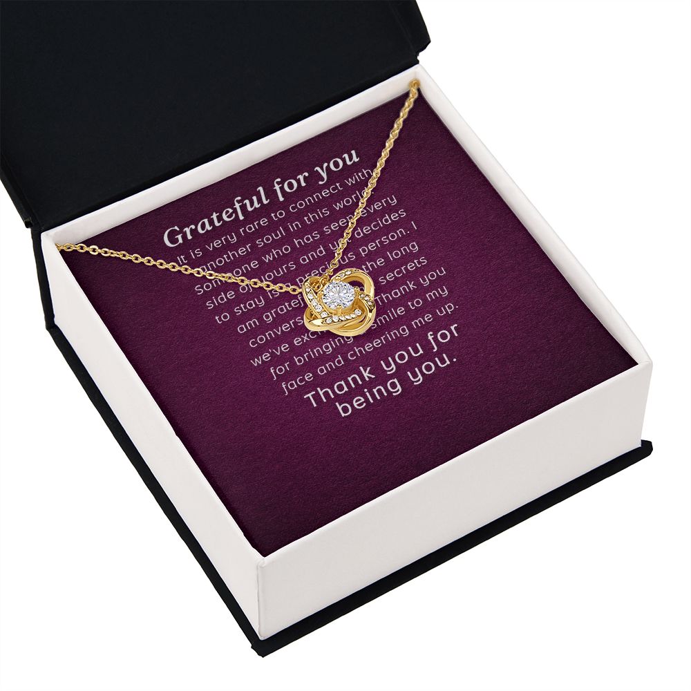 Grateful For You Infinity Knot Necklace Message Card-Express Your Love Gifts