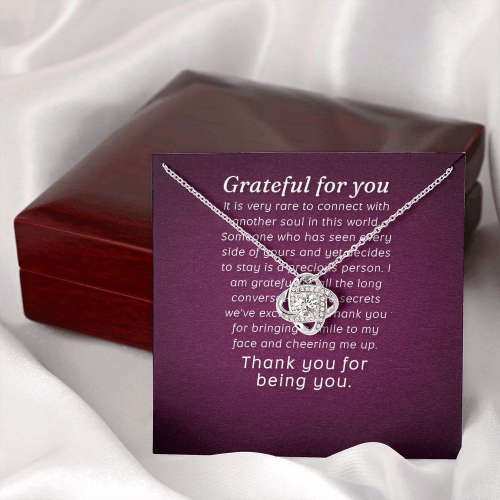 Grateful For You Infinity Knot Necklace Message Card-Express Your Love Gifts