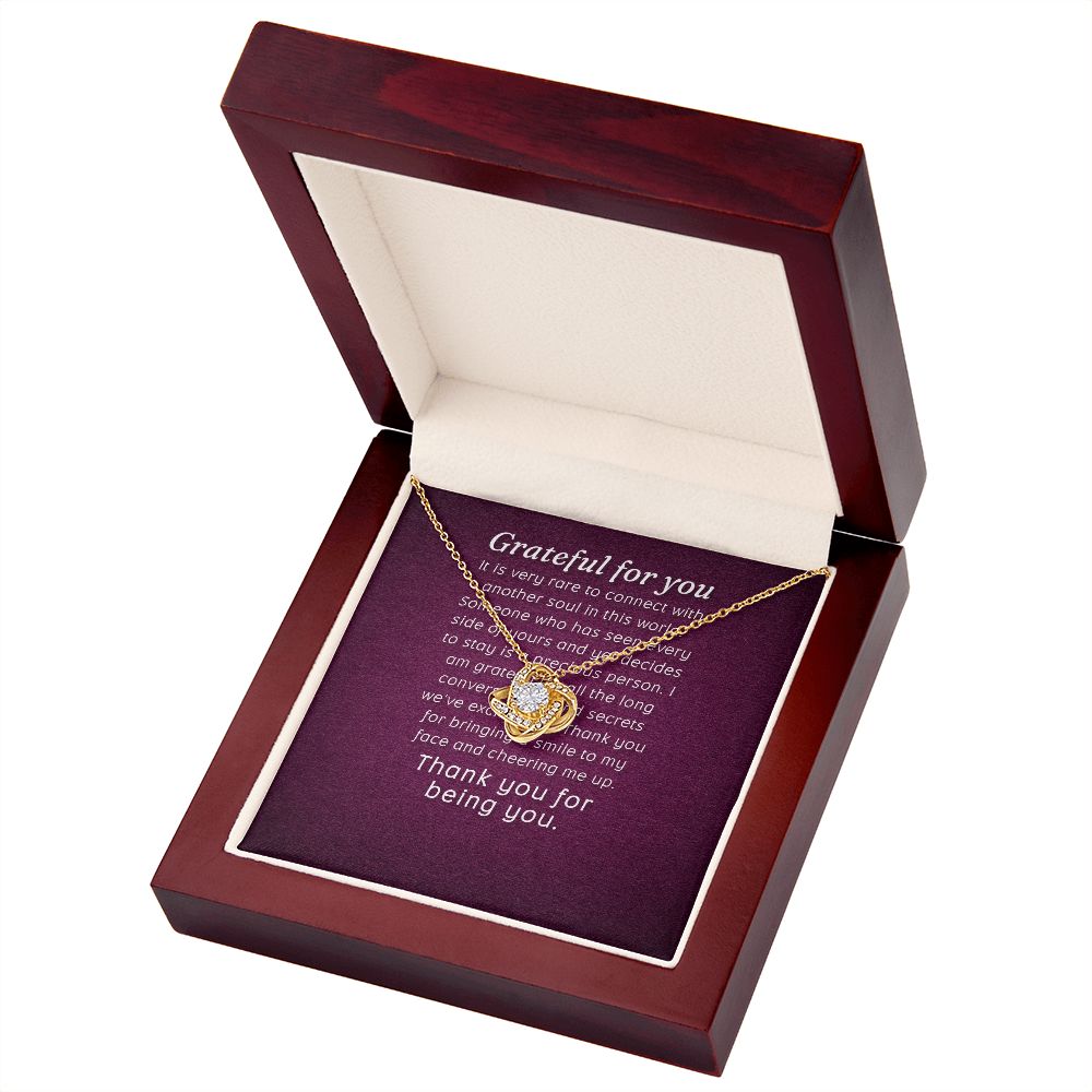 Grateful For You Infinity Knot Necklace Message Card-Express Your Love Gifts