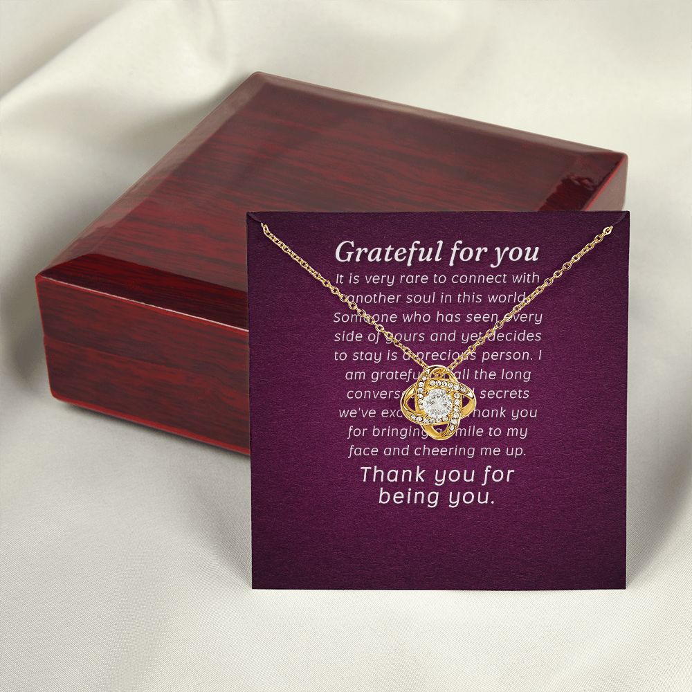 Grateful For You Infinity Knot Necklace Message Card-Express Your Love Gifts