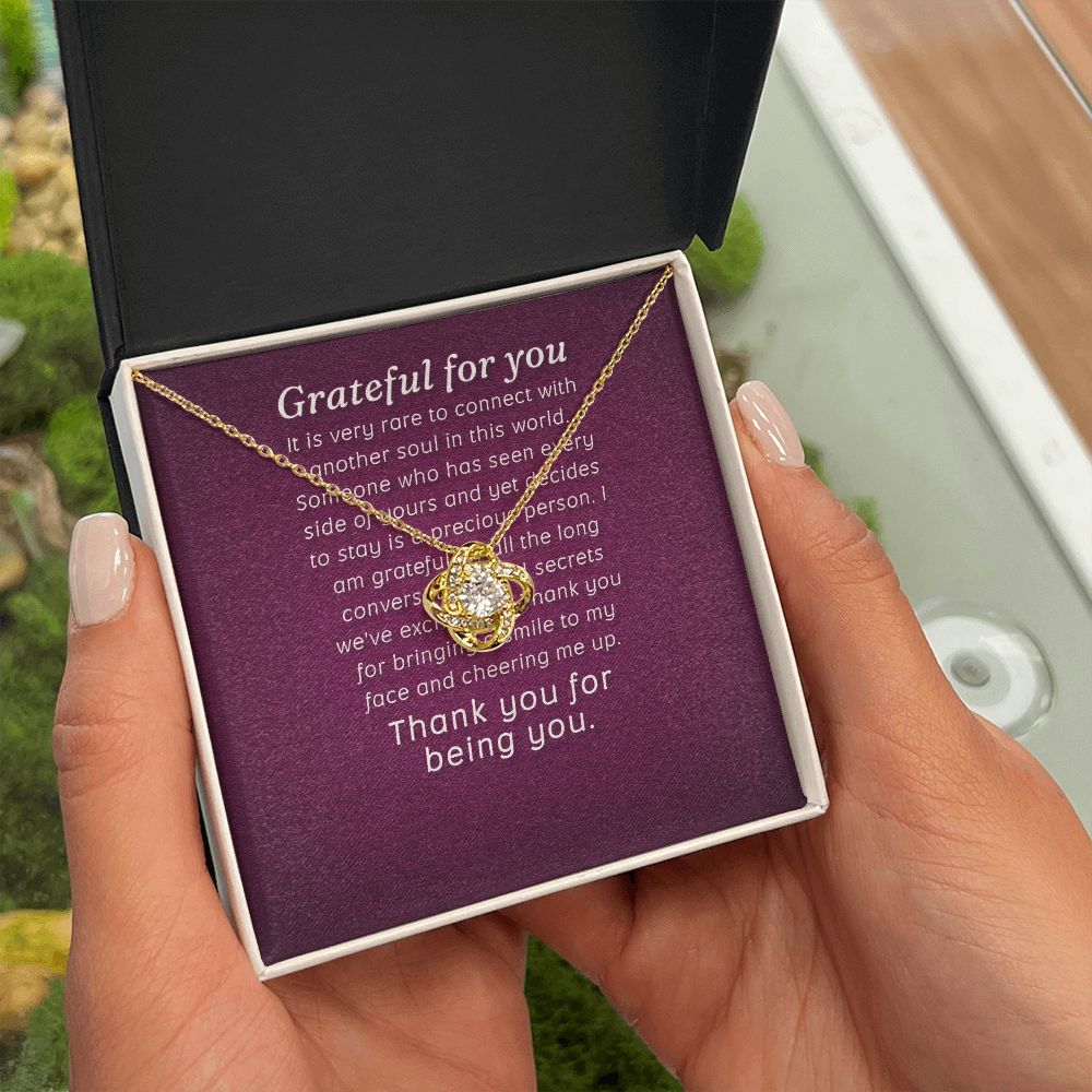 Grateful For You Infinity Knot Necklace Message Card-Express Your Love Gifts