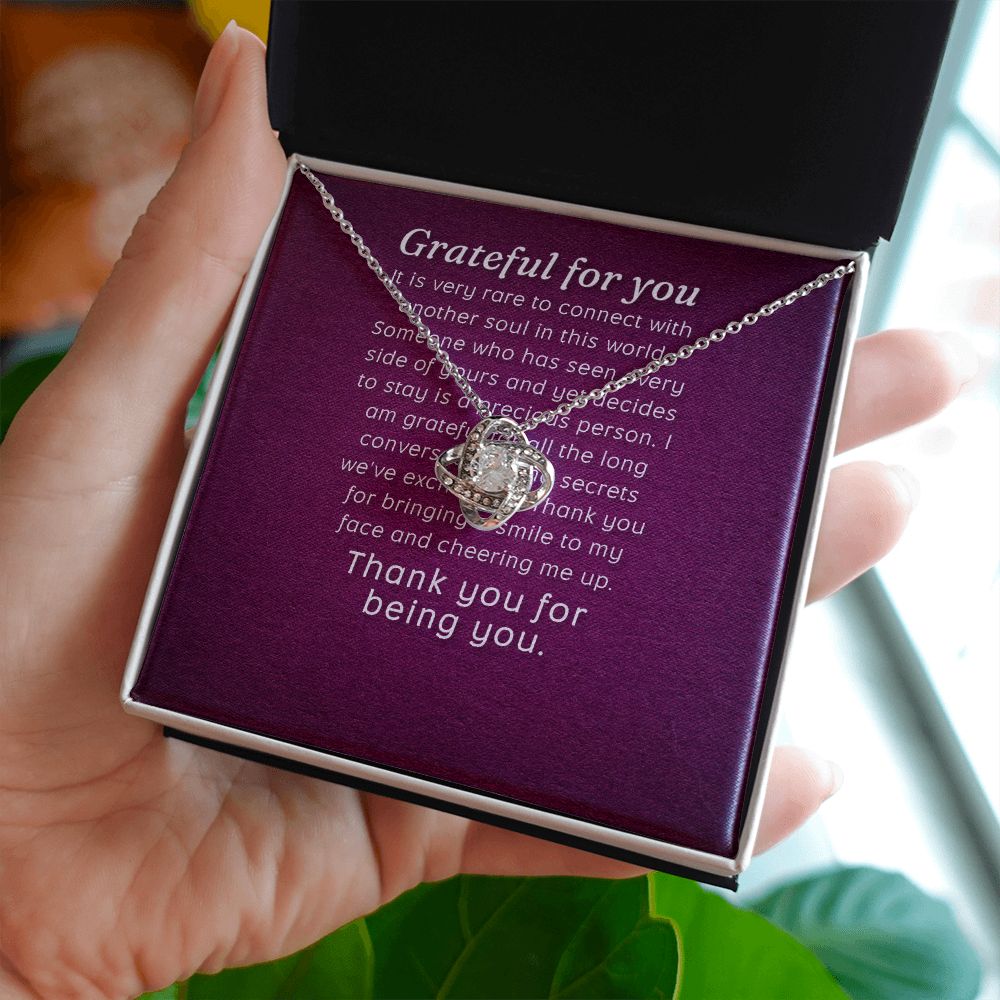 Grateful For You Infinity Knot Necklace Message Card-Express Your Love Gifts