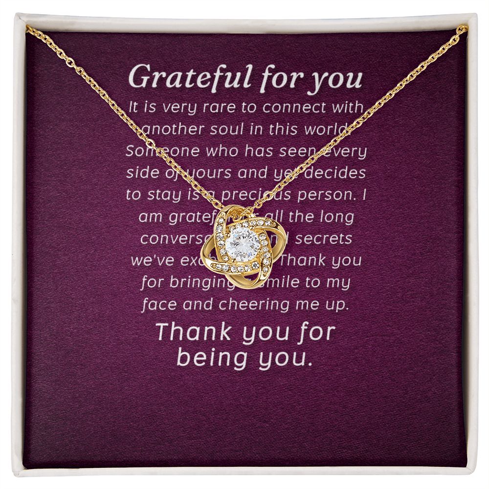 Grateful For You Infinity Knot Necklace Message Card-Express Your Love Gifts