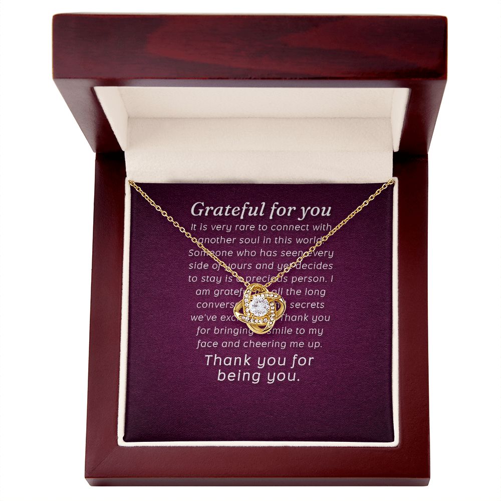 Grateful For You Infinity Knot Necklace Message Card-Express Your Love Gifts