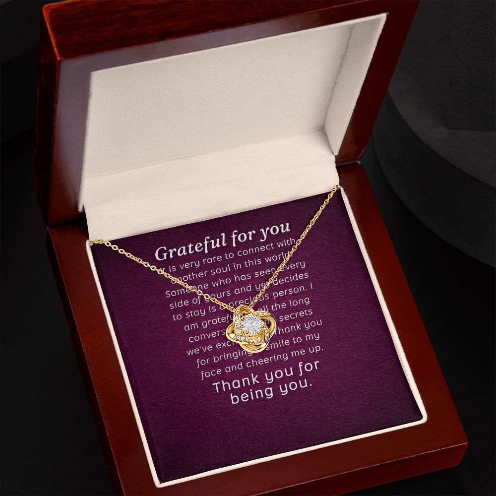 Grateful For You Infinity Knot Necklace Message Card-Express Your Love Gifts