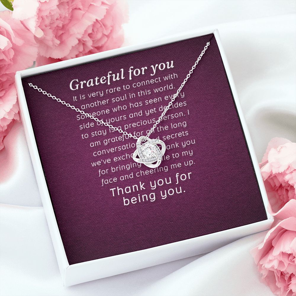 Grateful For You Infinity Knot Necklace Message Card-Express Your Love Gifts