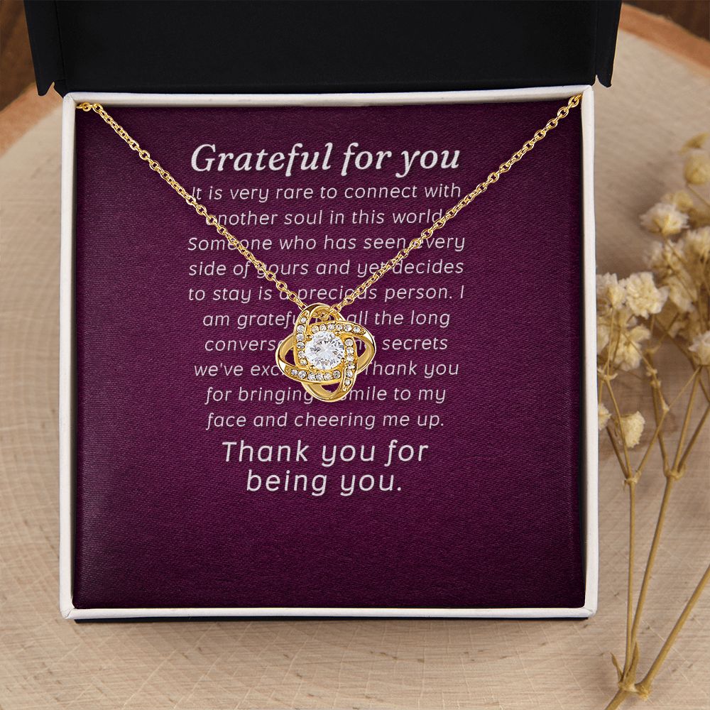 Grateful For You Infinity Knot Necklace Message Card-Express Your Love Gifts