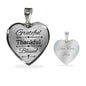 Grateful Thankful Blessed Necklace Stainless Steel or 18k Gold Heart Pendant 18-22"-Express Your Love Gifts