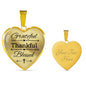Grateful Thankful Blessed Necklace Stainless Steel or 18k Gold Heart Pendant 18-22"-Express Your Love Gifts