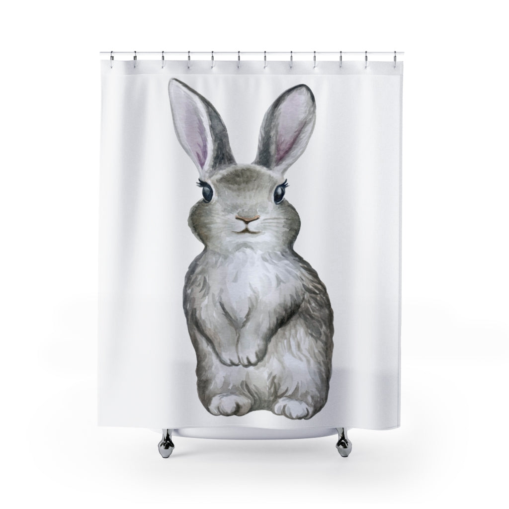 Gray Rabbit Bunny Stylish Design 71" x 74" Elegant Waterproof Shower Curtain for a Spa-like Bathroom Paradise Exceptional Craftsmanship-Express Your Love Gifts