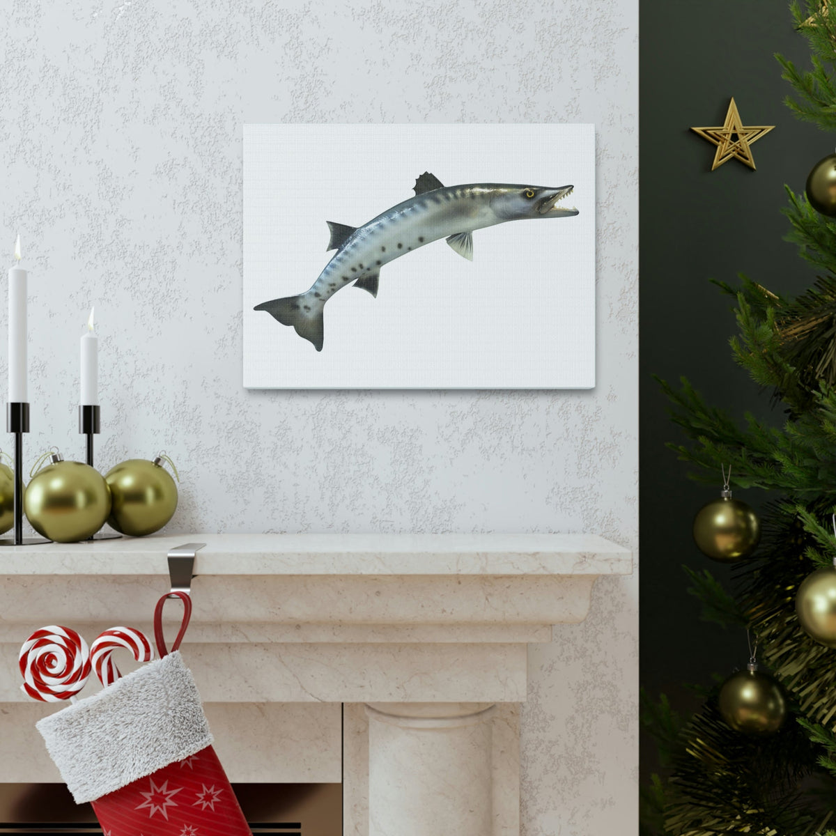 Great Baracuda Outside Wall Art Ready to Hang Unframed-Express Your Love Gifts