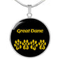 Great Dane Mama Circle Necklace Stainless Steel or 18k Gold 18-22" Dog Owner Lover-Express Your Love Gifts